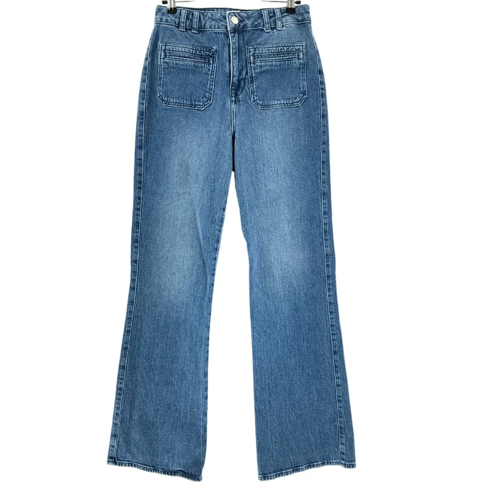 Reiss Wide Leg Blue Isabel Denim Jeans Size 29 - Picture 2 of 4